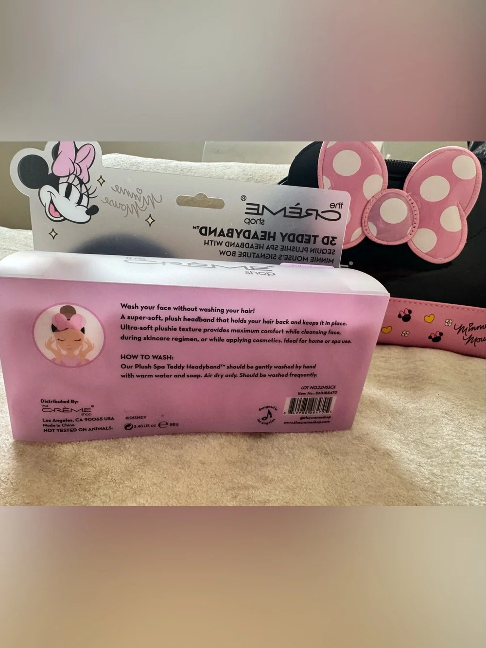 The Crème Shop x Disney 3D Teddy Headband™ + Minnie Mouse Cosmetic Bag 🎀